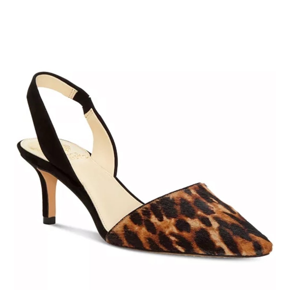 Vince Camuto Kolissa Calf Hair‎ Animal Print Slingback Pumps